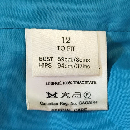 Jaeger 80s Vintage Blue One Button Wool Jacket  Women's Size 12