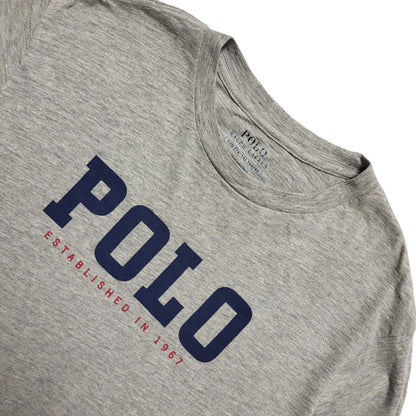 Polo Ralph Lauren Y2K Vintage Grey Long Sleeve T-Shirt Mens Size Large 14-16