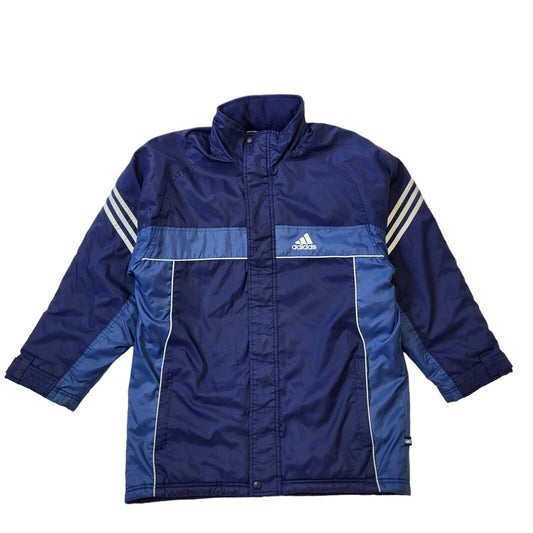 Adidas 90s Vintage Navy Blue Over-sized Windbreaker Jacket Men's Size S-M
