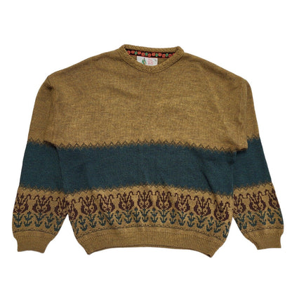 Peter Werth Brown Vintage 90s Crew Neck Jumper Uk Men's Size XL