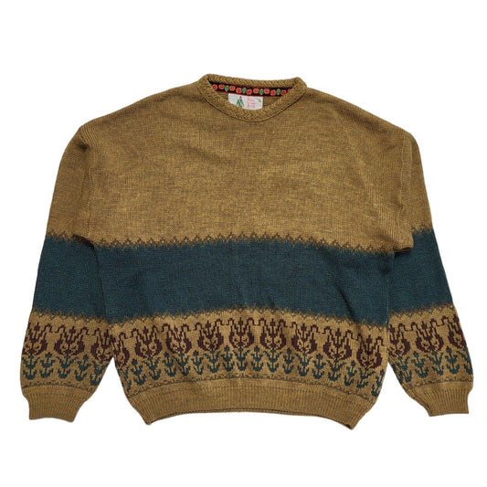 Peter Werth Brown Vintage 90s Crew Neck Jumper Uk Men's Size XL