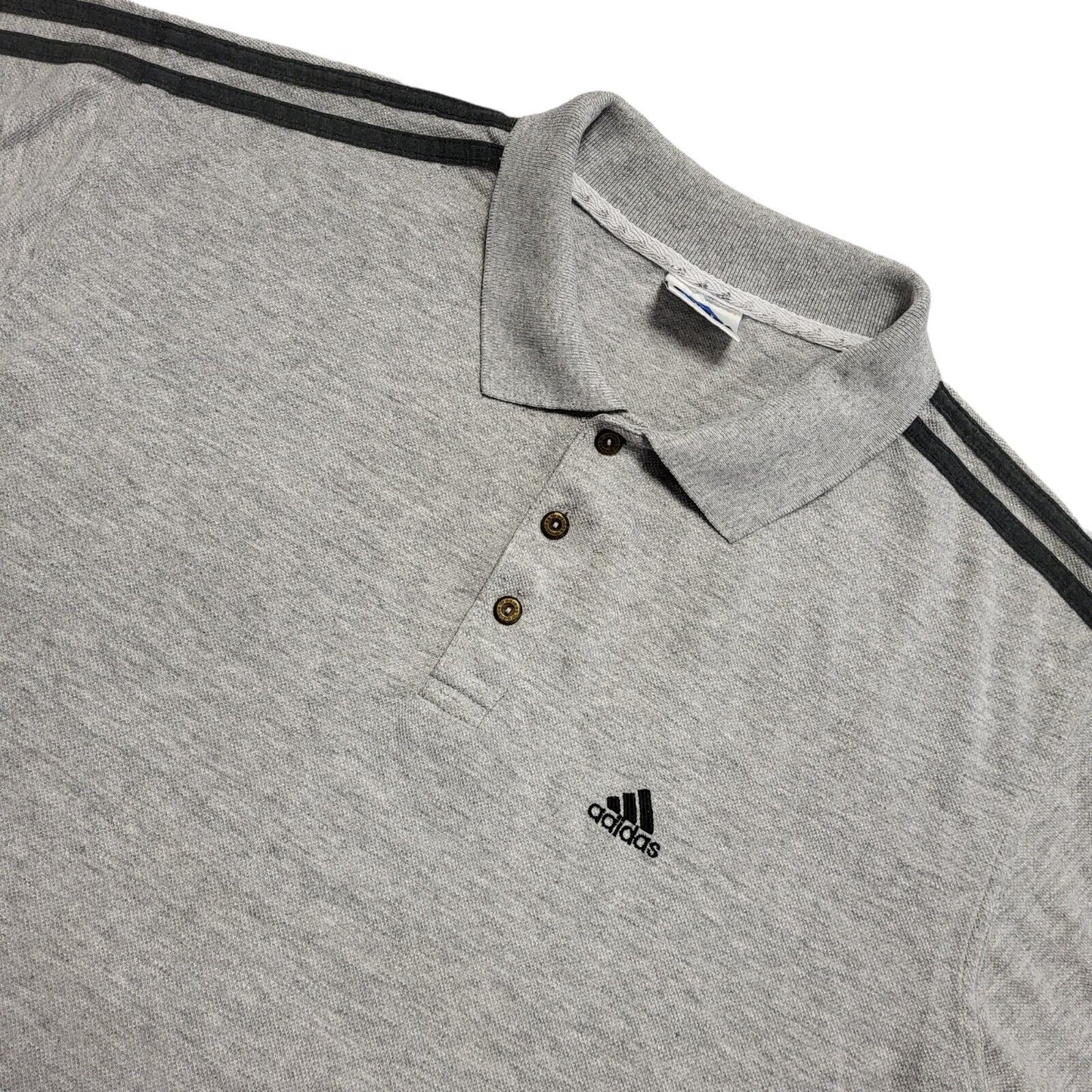 Adidas Vintage 90s Grey Polo Shirt Uk Men's Size Large