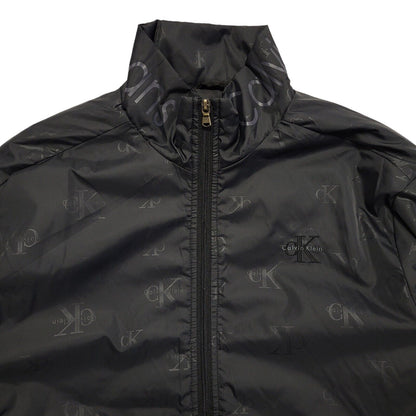 Calvin Klein Black Y2k Zipped Bomber Jacket Uk Men's Size XL
