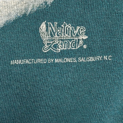 Native Land 90s Green Single Stitch Puma Sweatshirt Uk Women's Size Large