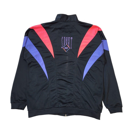 Nike 80s Black & Purple Zip Up Track Jacket Kids Size XL