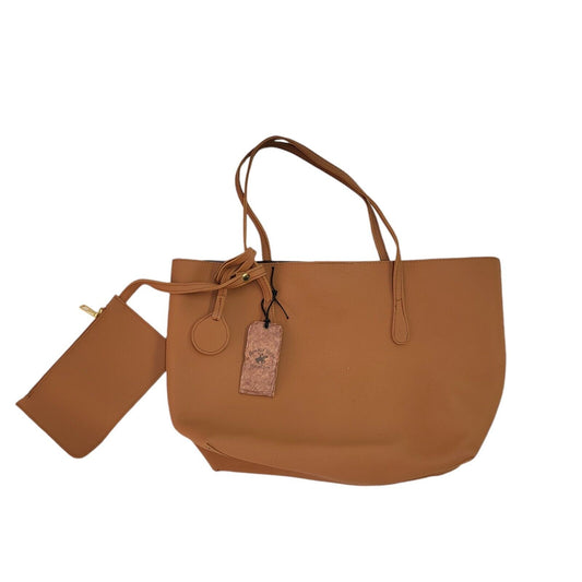 Beverly Hills Polo Club Brown Faux Leather Shoulder Bag Women's 12.5" x 16"