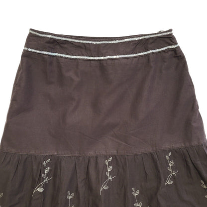 Sixth Sense Brown Vintage Y2K  Pleated Skirt Uk Women's Size 14 W32