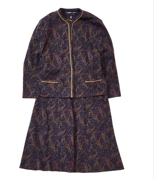 70s Vintage Gordon Wyatt Purple & Blue Jacket & Dress Suit Women's Size  18-20