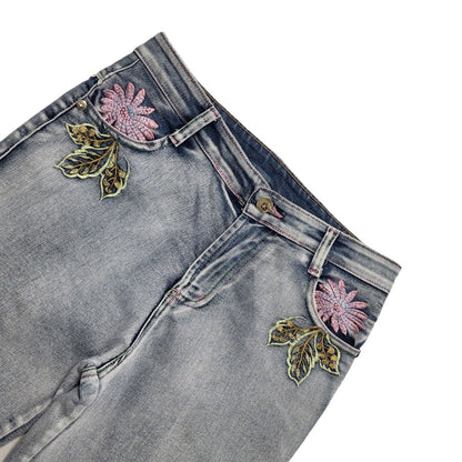 90s Vintage Skinny Bootcut Blue Denim Jeans Women's Size m 10 W29 L29