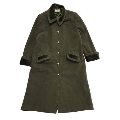 Heirloom Vintage 80s Green Button Rain Coat Women's Size 16