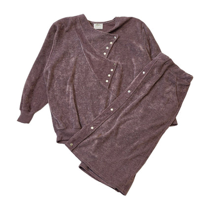 Gold Dust 80s Vintage Purple 2 Piece Skirt Suit Women's Size M W28