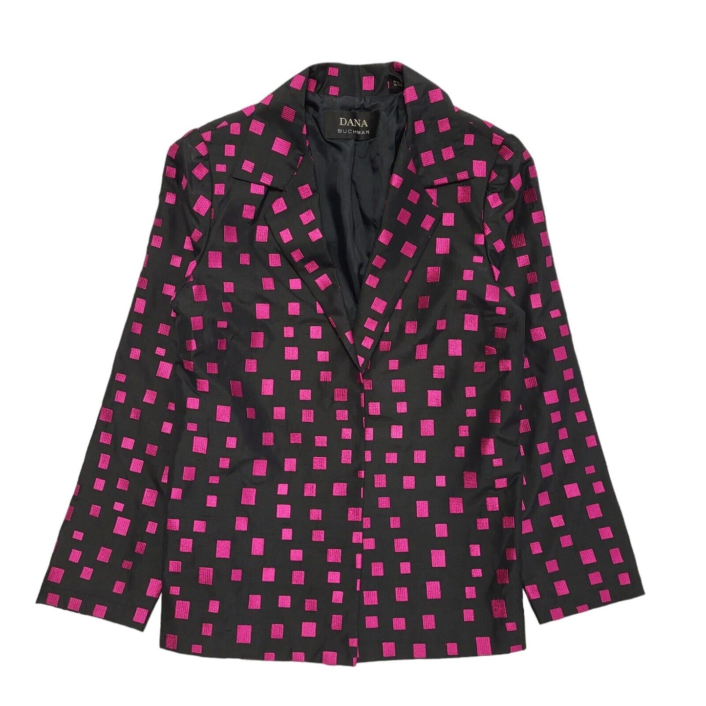 Dana Buchman Vintage 80's Black Pink Box Open Blazer Jacket Women's UK Size 10