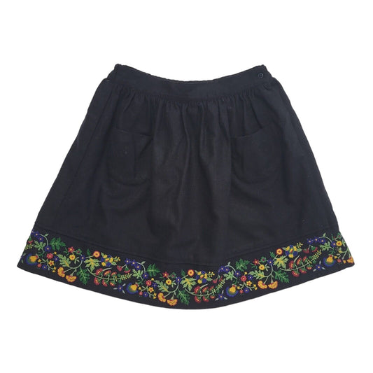 Cacharel Vintage 90's Blue Short Floral Trim Skirt Womens UK Size 8 W26