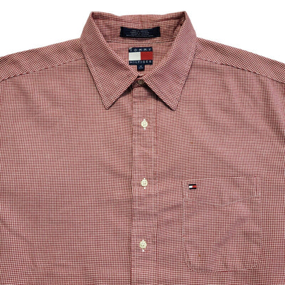 Tommy Hilfiger Vintage Y2k Red Check Long Sleeve Shirt Men's UK M