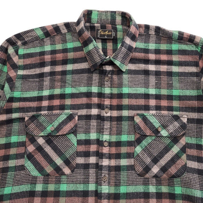 Shirt Master 90's Black & Green Check Long Sleeve Flannel Shirt Uk Men's UK XL
