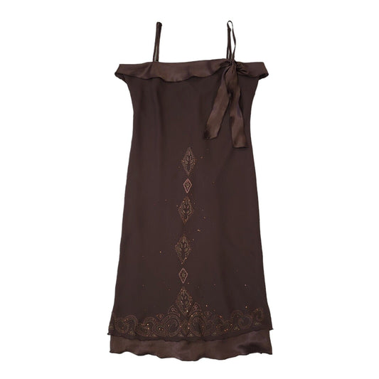 New Look Vintage 90s Brown Dress Uk Women's Size 14