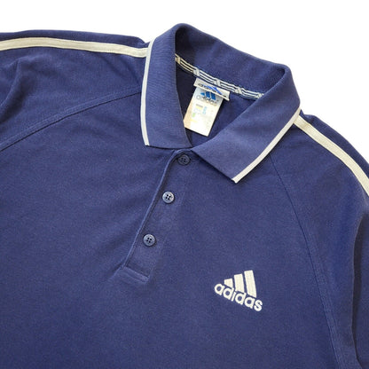 Adidas Vintage 90s Navy Blue Polo Shirt Mens Size Medium