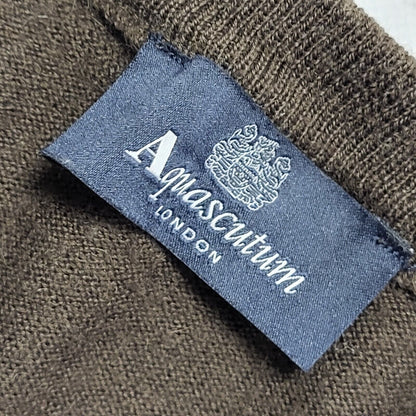 Aquascutum Brown Y2k Wool Blend Jumper Uk Men's Size Small