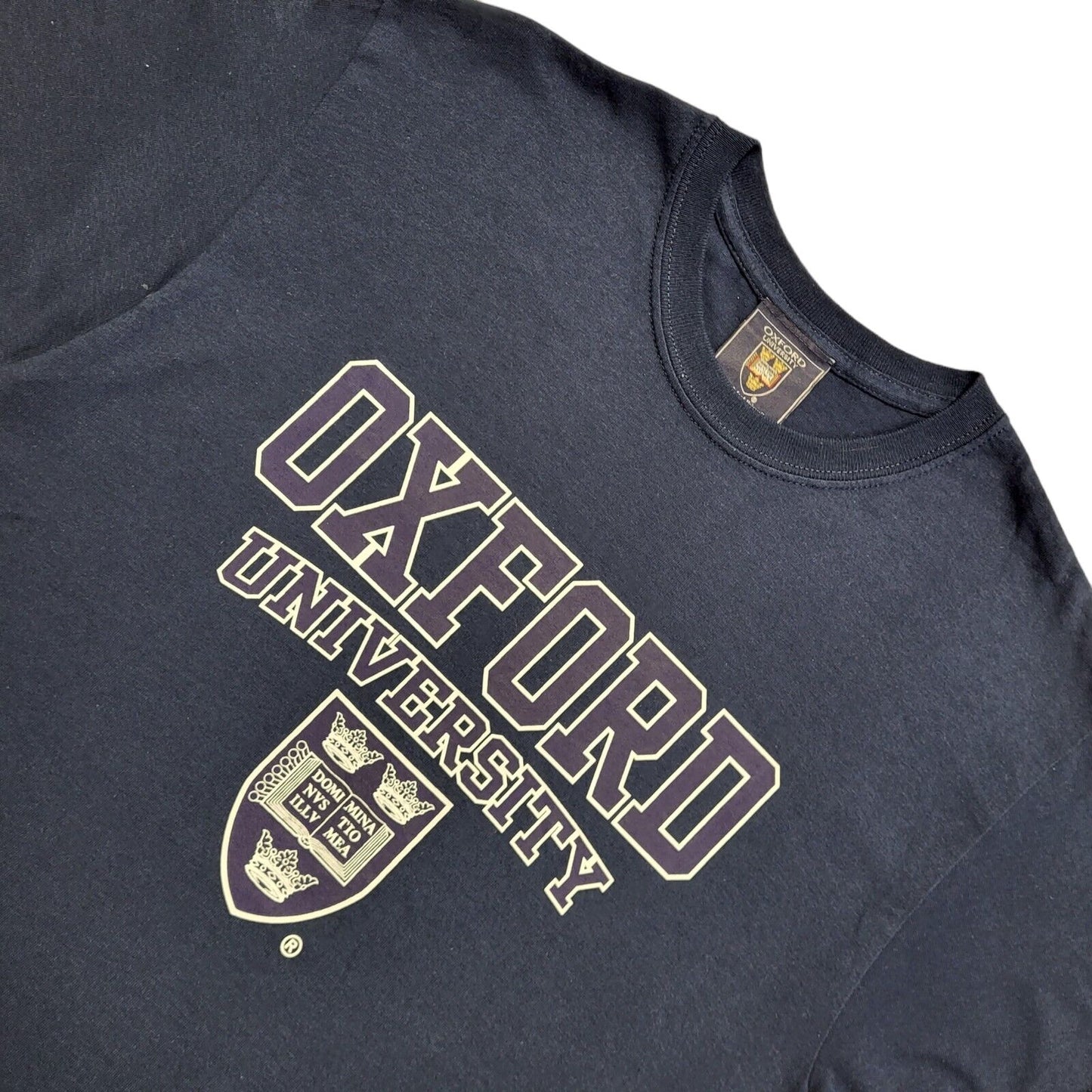 Oxford Uni Navy Blue Vintage 90s Short Sleeve T-Shirt Uk Men's M