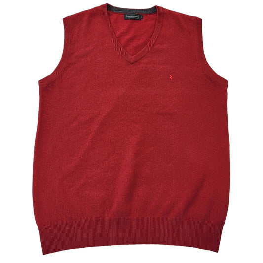 Bostonians 90s Vintage Red Lambswool Sweater Vest Men's Size Large