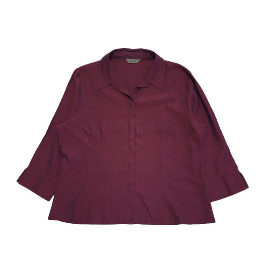 Amaranto Vintage 90's Purple Metallic 3/4 Length Sleeve Shirt Women's UK Size 18