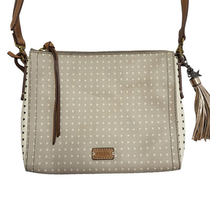 Fossil Grey & Brown Leather Shoulder Bag Uk Women's 8" x 10"