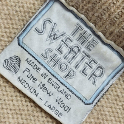Sweater Shop Vintage 80's Beige Crew Neck Jumper Uk Men's Size XL
