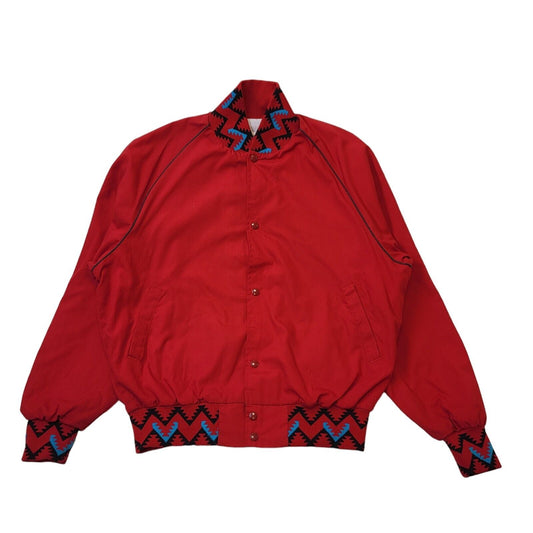 West Ark USA Vintage 80's Red Snap Button Jacket Mens Size XL