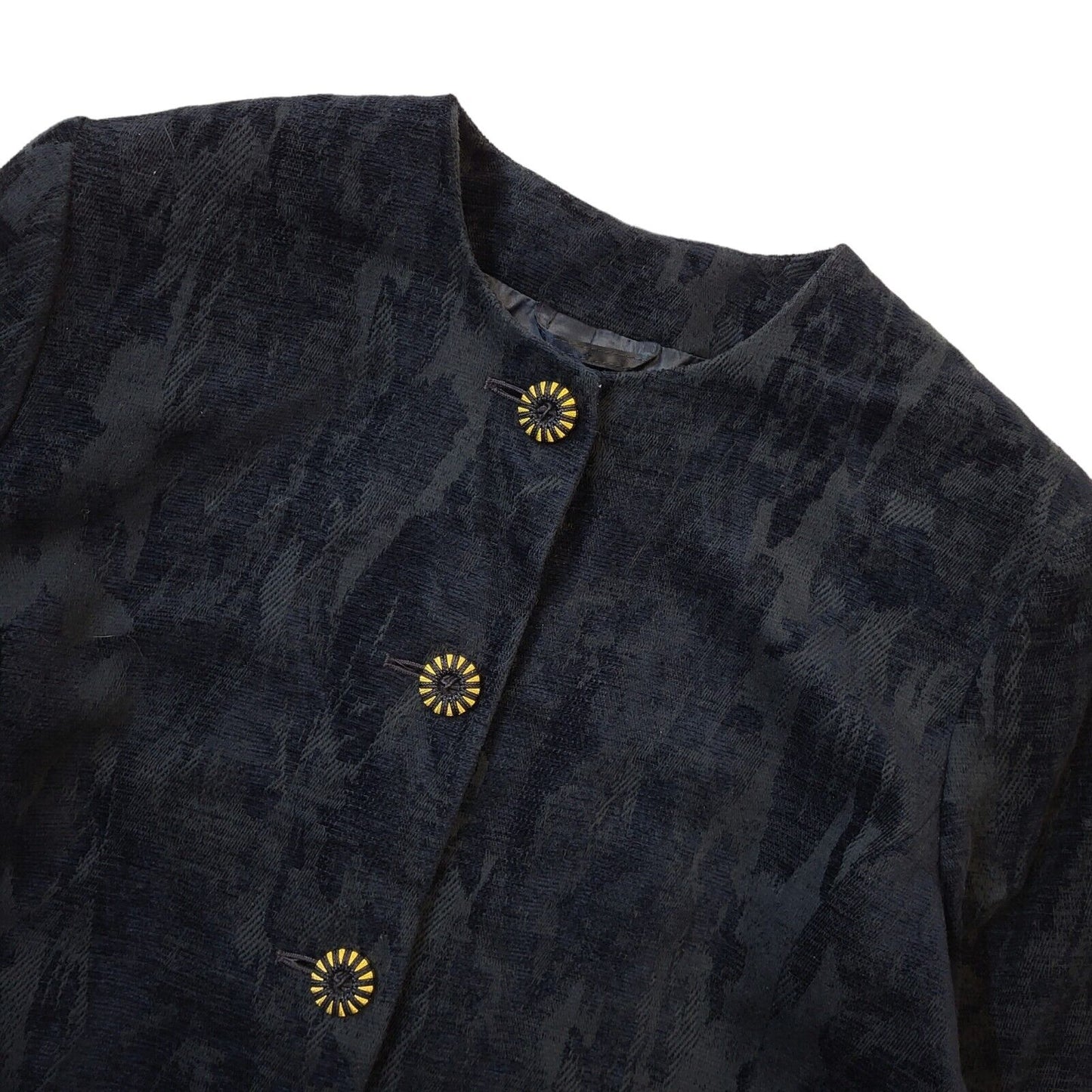 Country Casuals 90s Vintage Black Cotton Button Jacket UK Women's Size 12