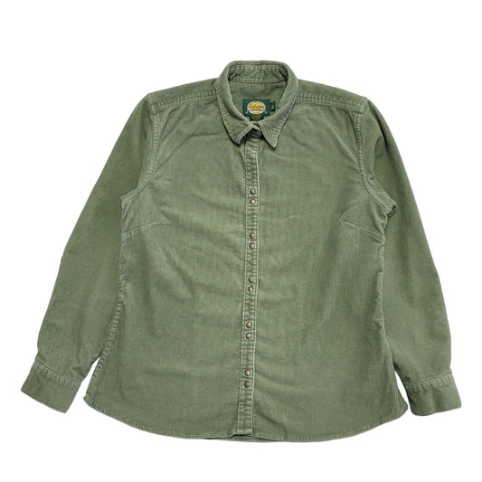 Cabela's 90s Vintage Green Corduroy Long Sleeve Shirt Womens Size Medium