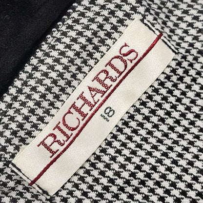 Richards Vintage 80s Black White Check Long Sleeve Dress Uk Women's Size 18 W36