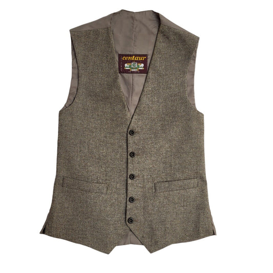 Centaur Vintage 80's Beige Button Up Waistcoat Women's UK Size M