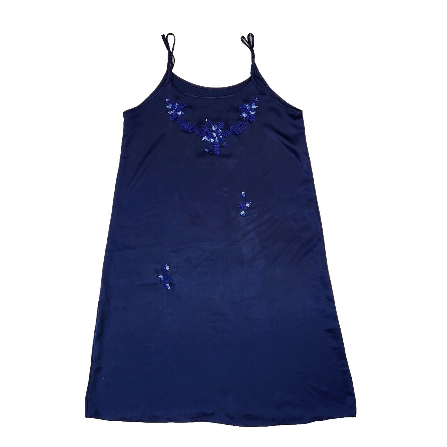 Vintage Navy Floral Dressing Gown & Slip Dress Womens UK 14