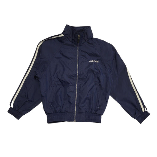 Adidas 90s Vintage Blue Hooded Zip Up Jacket Kids Size Small