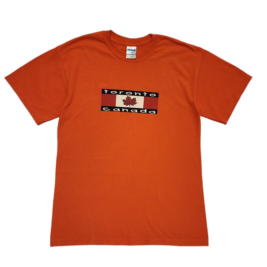 Canada Toronto Gildan Orange Vintage 90s Short Sleeve T-Shirt Uk Men's M