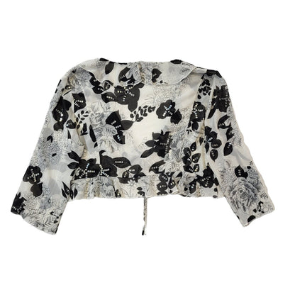 Michaela Louisa 90s Vintage Floral Print Front Tie Crop Blouse Women's 16