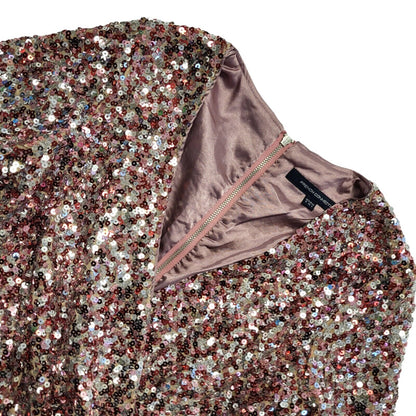 French Connection Y2K Pink Sequin Evening Dress Womens Uk Size 8