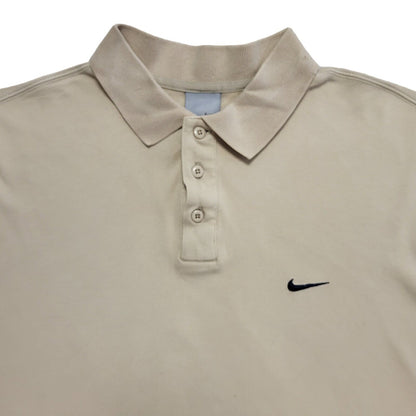 Nike Beige Short Sleeve Relaxed Fit Polo Shirt Uk Men's Size Large