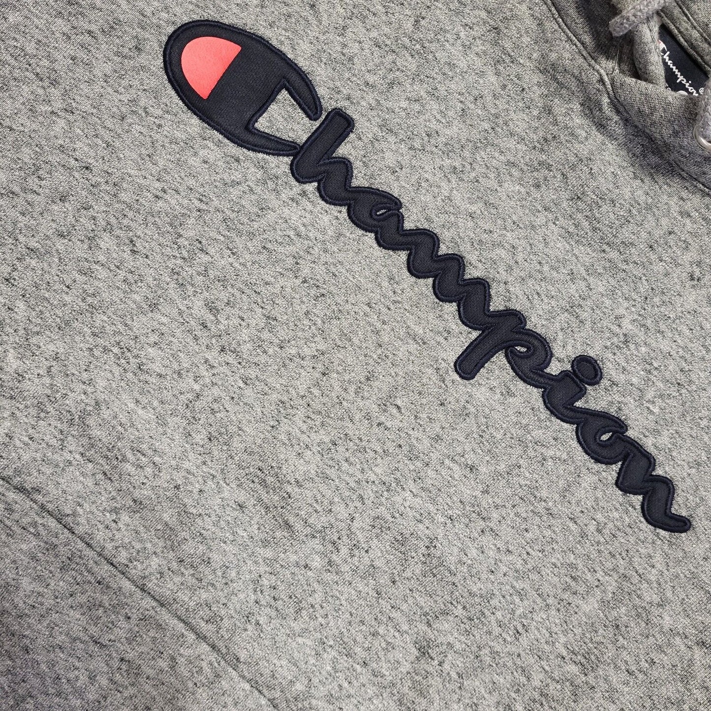 Champion Y2K Grey Short Sweatshirt Pullover Hoodie Uk Men' Size Large
