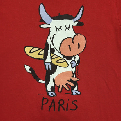 Alma Mater Vintage Y2K Red Cow Print Short Sleeve T-Shirt Womens S