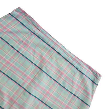 Joie De Vivre Vintage 90's Blue & Pink Checked A-Line Skirt Womens UK 14 W32