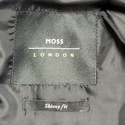 Moss London Black Y2k Blazer Suit Jacket Uk Men's Size Large 42"
