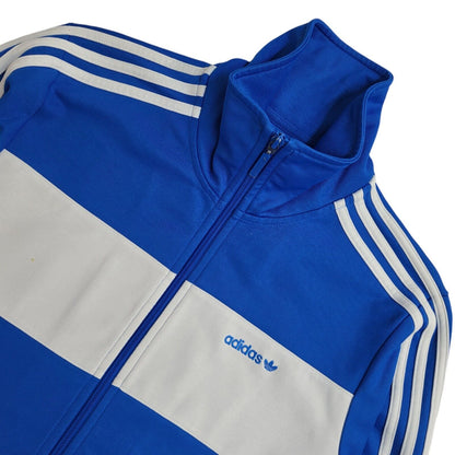 Adidas Blue & White 90s Zipped Sports Tracksuit Top Uk Women's Size Medium