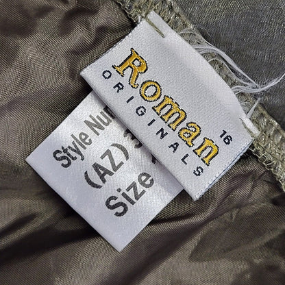 Roman Vintage 90's Green Metallic Long Ruffle Skirt Womens UK Size 16 W34