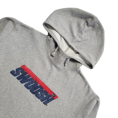 Nike Swoosh Vintage Y2k Grey Pullover Sweatshirt Hoodie Uk Men's Size L