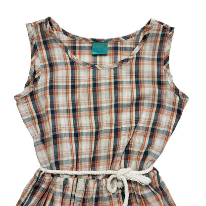 Canda Vintage 90s Pink Check Fit & Flare Dress Uk Women's Size 14 W32