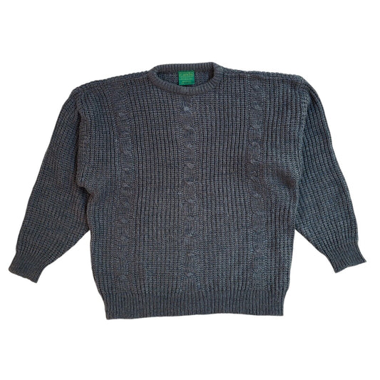 Canda Vintage 90's Blue Knitted Acrylic Jumper UK Men's Size Large