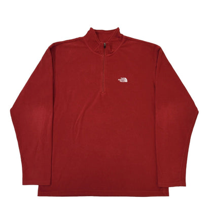 The North Face Red 1/4 Zip Fleece Men's Size M
