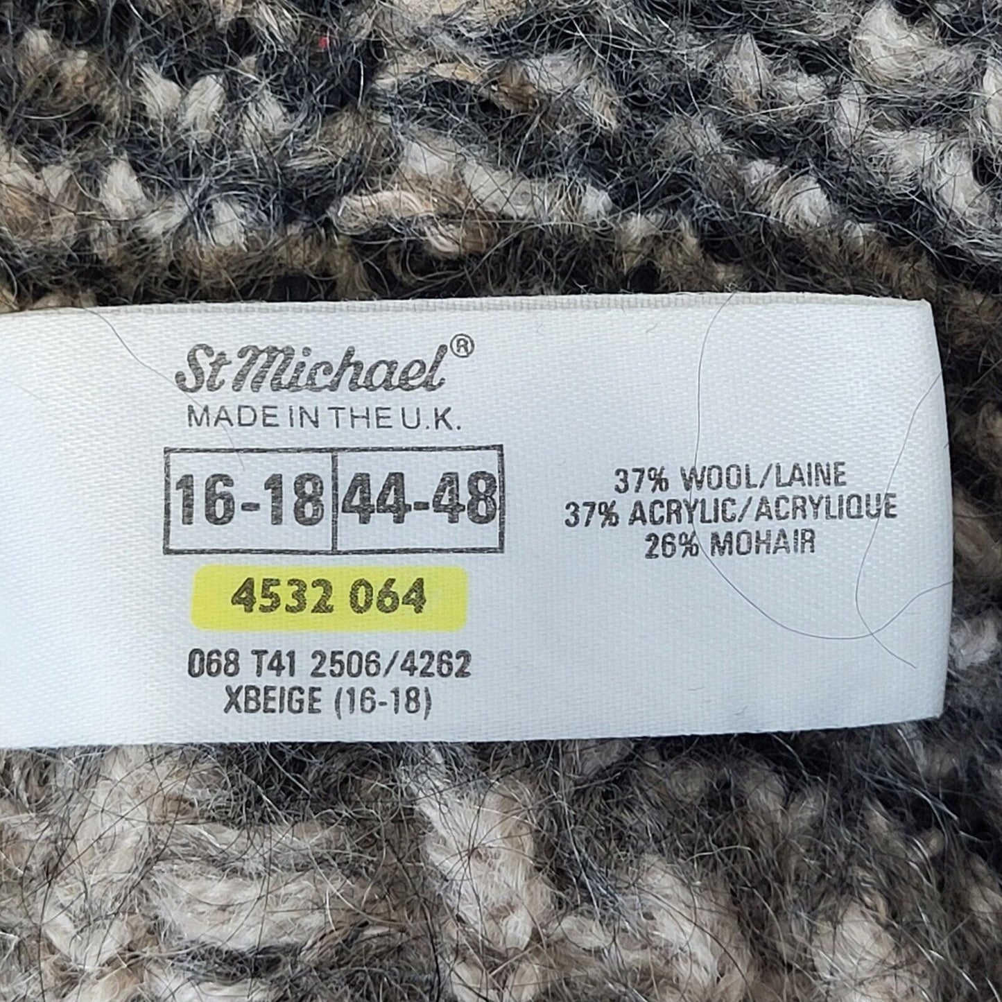 St Michael 80s Vintage Grey Button-Up Cardigan Women's Size 16/18 Eu 46/48