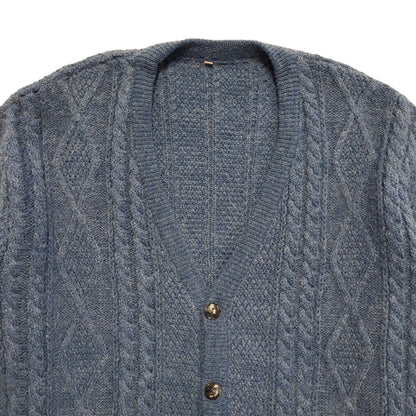 Vintage 90's Cardigan Blue Knit Button Front Men's UK Size M